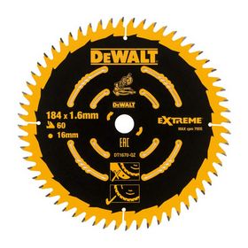 DeWALT - Rundsavklinge 184x1,6x16 z60 træ