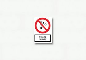 OS - Skilt rygning forbudt hvid/rød
