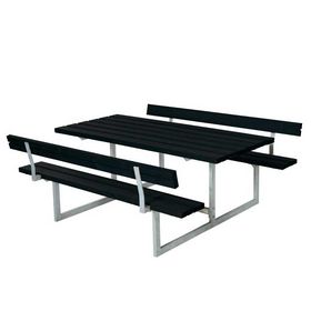 Plus - Bord/bænkesæt trykimprægneret sort