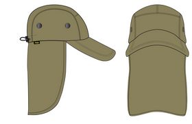 Snickers - Kasket m/solbeskyttelse 9091 Khaki Str. S/M